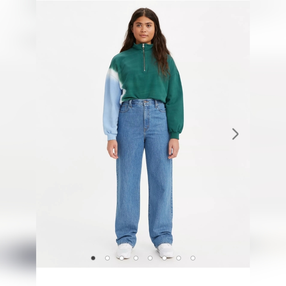 Levi's High Waisted Straight Leg Blue Jeans